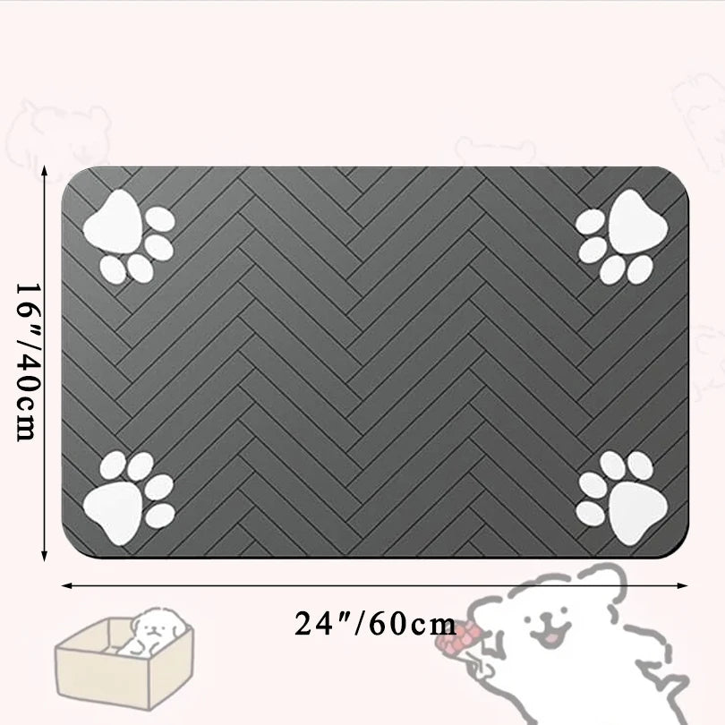 Absorbent Pet Feeding Mat S/M/L – Waterproof Placemat for Dogs & Cats, Quick-Dry Food & Water Bowl Mat with Non-Slip Rubber Backing