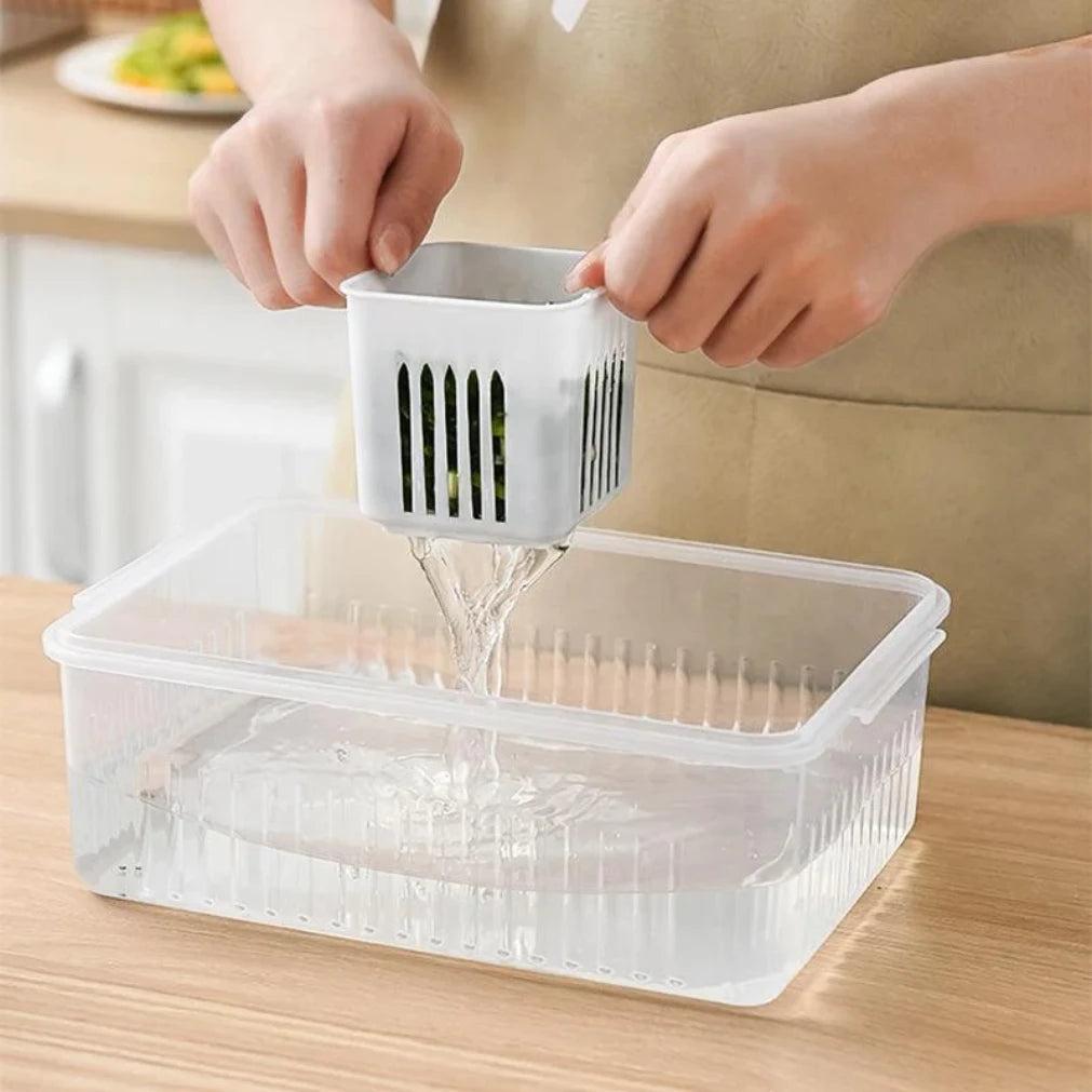 Refrigerator Storage Box 6 Grid Food Vegetable Fruit Storage Box