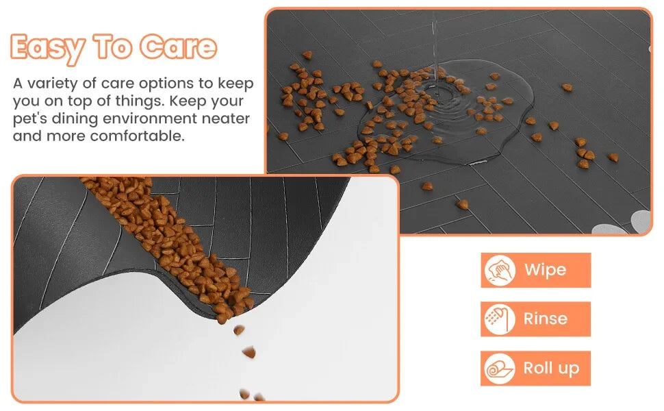 Absorbent Pet Feeding Mat S/M/L – Waterproof Placemat for Dogs & Cats, Quick-Dry Food & Water Bowl Mat with Non-Slip Rubber Backing