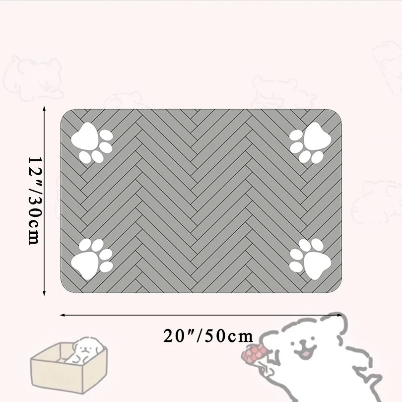 Absorbent Pet Feeding Mat S/M/L – Waterproof Placemat for Dogs & Cats, Quick-Dry Food & Water Bowl Mat with Non-Slip Rubber Backing