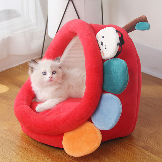 Cartoon Cute Four Seasons Pet Cotton Suede Nest