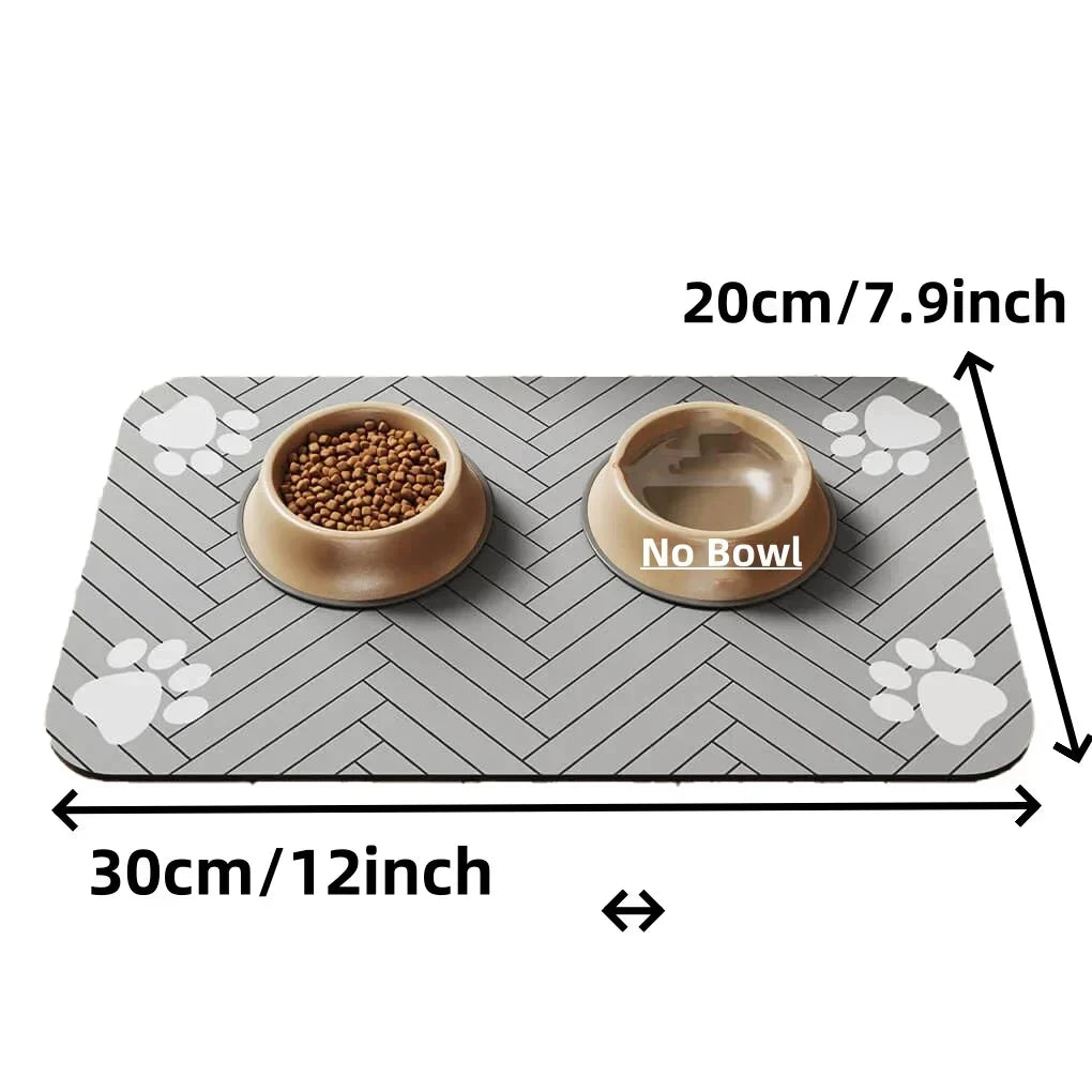Absorbent Pet Feeding Mat S/M/L – Waterproof Placemat for Dogs & Cats, Quick-Dry Food & Water Bowl Mat with Non-Slip Rubber Backing
