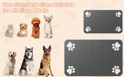 Absorbent Pet Feeding Mat S/M/L – Waterproof Placemat for Dogs & Cats, Quick-Dry Food & Water Bowl Mat with Non-Slip Rubber Backing