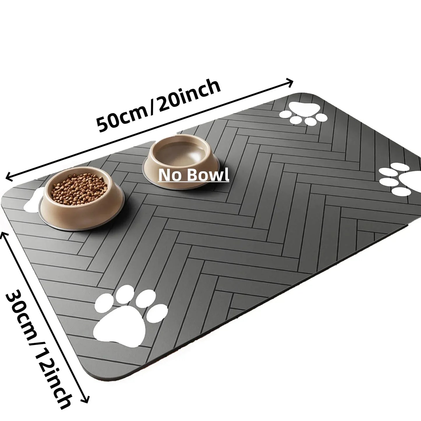 Absorbent Pet Feeding Mat S/M/L – Waterproof Placemat for Dogs & Cats, Quick-Dry Food & Water Bowl Mat with Non-Slip Rubber Backing