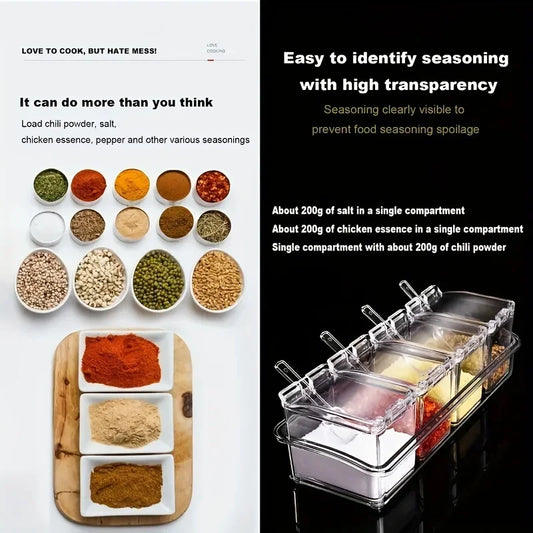 Spice Jar Four Compartment