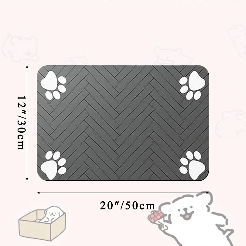 Absorbent Pet Feeding Mat S/M/L – Waterproof Placemat for Dogs & Cats, Quick-Dry Food & Water Bowl Mat with Non-Slip Rubber Backing
