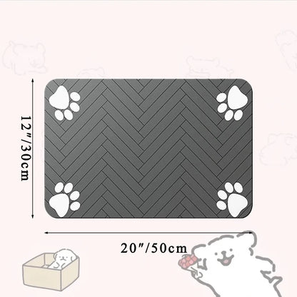 Absorbent Pet Feeding Mat S/M/L – Waterproof Placemat for Dogs & Cats, Quick-Dry Food & Water Bowl Mat with Non-Slip Rubber Backing