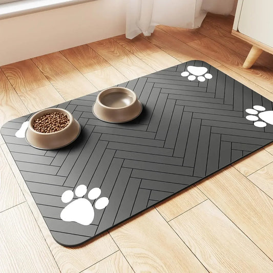 Absorbent Pet Feeding Mat S/M/L – Waterproof Placemat for Dogs & Cats, Quick-Dry Food & Water Bowl Mat with Non-Slip Rubber Backing