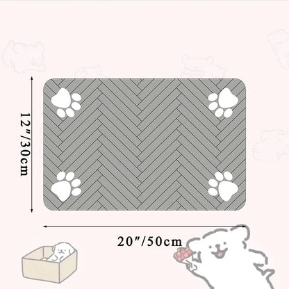 Absorbent Pet Feeding Mat S/M/L – Waterproof Placemat for Dogs & Cats, Quick-Dry Food & Water Bowl Mat with Non-Slip Rubber Backing